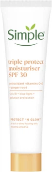 Увлажняющий крем SIMPLE Protect & Glow тройной защиты с SPF 30 40 мл (8717163866900)
