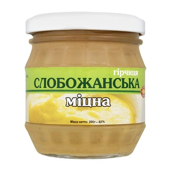 Ящик міцної гірчиці Слобожанська Чугуєв продукт 200 г х 7 шт