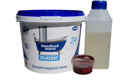 Жидкий акрил для реставрации ванн Plastall Classic 1.7 м цветной Красный 3.3 кг