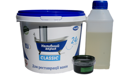 Жидкий акрил для реставрации ванн Plastall Classic 1.5 м цветной Зеленый 2.9 кг