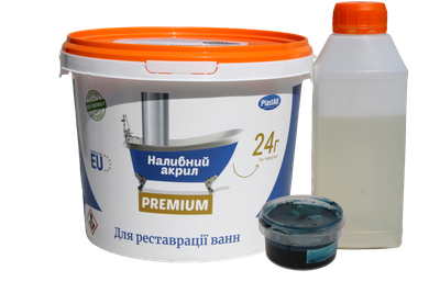 Жидкий акрил для реставрации ванн Plastall Premium 1.7 м цветной Синий 3.3 кг