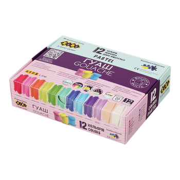 Фарба гуашова 12 кольорів по 20 мл PASTEL ZB.6692