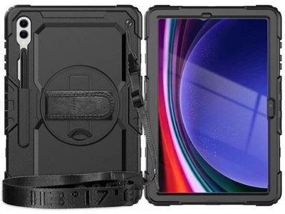 Чохол Carbon Armor Cover Tablet на Samsung Galaxy Tab S10 Plus (12.4") / захисний чохол для планшета з ремінцем в комплекті / (чорний)