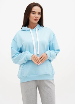 Худи Solo спортивное оверсайз One Size Голубой Wm1971