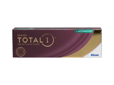 Торические контактные линзы Alcon Dailies Total 1 for Astigmatism BC=8.6 DIA=14.5 PWR=+1.50 CYL=-1.25 AXE=20 30 линз