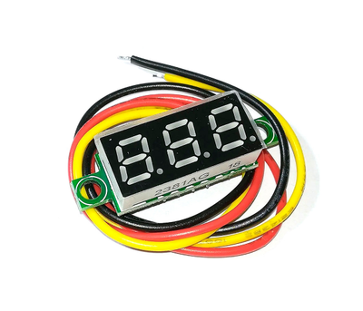 Цифровий вольтметр, діапазон вимірювань 0 -100V, 0.28, три дроти, Blue