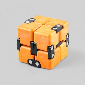 Игрушка антистресс Бесконечный кубик фиджет 7,3x3,6x1,8см (Инфинити куб) Желтый