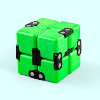 Игрушка антистресс Бесконечный кубик фиджет 7,3x3,6x1,8см (Инфинити куб) Зеленый