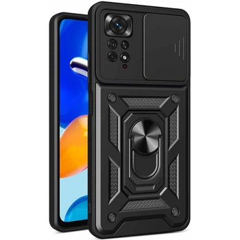 Чехол Fiji Camera Defence для Xiaomi Redmi Note 12 Pro 4G бампер с защитой камеры и подставкой Black