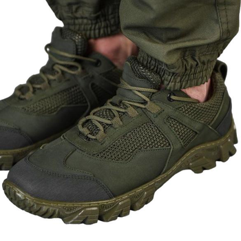 Тактичні кросівки літні Energy ВТ6761 олива хакі шкіряні сітка прошиті 41
