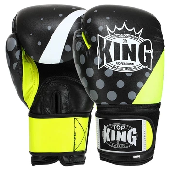 Перчатки для бокса на липучке Top King Boxing 0512 12 унций Black-Yellow