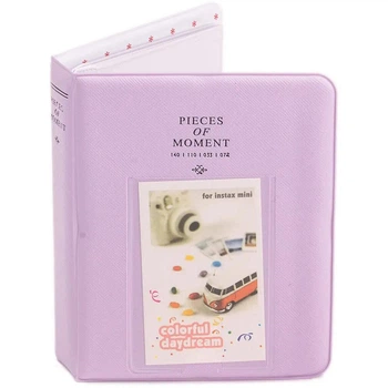 Фотоальбом фиолетовый для Fujifilm Instax Mini на 64 фото Альбом для Mini (8, 9, 12, 11, 40, 50s, 70, 90, 25s, liplay, evo, link, share sp-1, sp-2, polaroid 300)