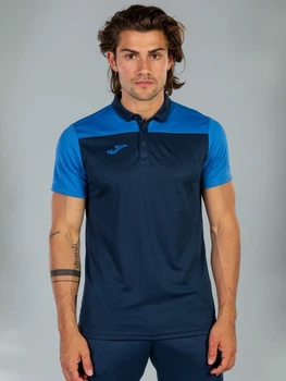 Поло длинное мужское Joma HOBBY II 101371.337 S Темно-синее/Синее (9998447745091)
