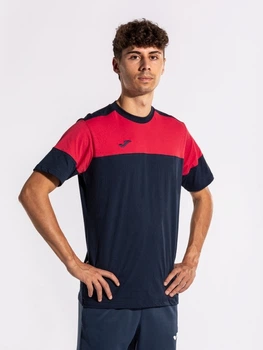 Футболка спортивная длинная мужская Joma Crew V 103296.336 S Темно-синий/Красный (8445757349835)