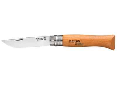 Ніж розкладний 90мм, бук Opinel Carbon blister 09 000623