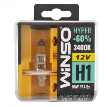 Лампа Winso H1 HYPER +60% 12V 55W P14.5s комплект 2 шт. (628373)
