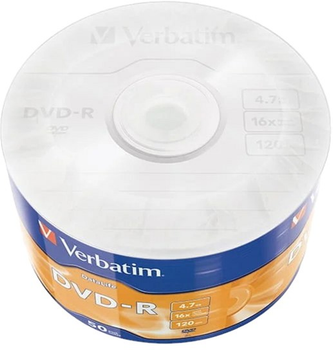 Диски Verbatim DVD-R 4.7GB 16x DataLife Matt Silver Spindle 50 шт (0023942437918)