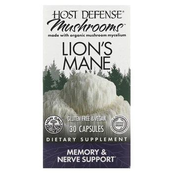 Природные добавки Fungi Perfecti Ежовик гребенчатый Поддержка памяти и нервов Lion's Mane 30 вегетарианских капсул