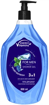 Гель для душа Energy of Vitamins 3 в 1 Sport Refresh 800 мл (6955) (4823080006955)