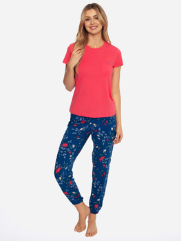 Piżama (koszulka + spodnie) damska bawełniana Henderson 41302-32X L Niebieski/Koralowy (5903972247907)