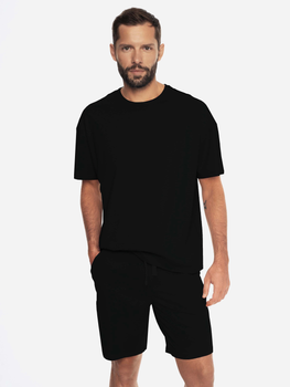 Піжама (футболка + шорти) чоловіча бавовняна Henderson 41627-99X L Чорна (5903972244173)