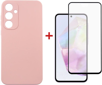 Комплект чехол для смартфона + стекло DENGOS для Samsung Galaxy A35 5G Pink (DG-KM-91)