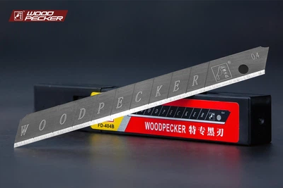 Леза для ножа 9мм Woodpecker чорні 10шт (FD-404B)