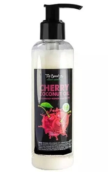 Масло кокосовая бутылка с дозатором Top Beauty для тела и загара вишня, 200 мл