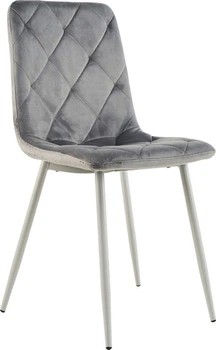 Стул для кухни и гостиной Vetro Mebel N-41 Светло-серый велюр+Белый (N-41-light-grey-velur/ white)