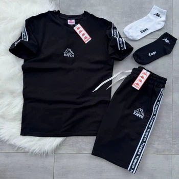 Спортивний чоловічий костюм Kappa XXS Чорний (LS-83)