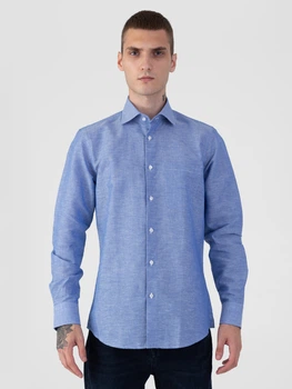 Сорочка чоловіча синя Arber LINEN SHIRT 2 45-46 зріст 5 синій (M05.15.06.222)