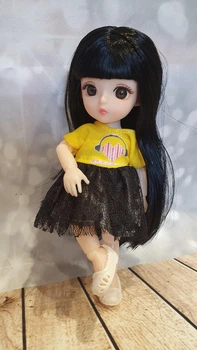 Шарнирная кукла BJD с чорными глазами 16см (К176)