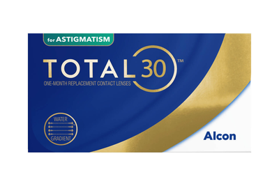 Торические контактные линзы Alcon Total30 for Astigmatism BC=8.6 DIA=14.5 PWR=+3.25 CYL=-1.25 AXE=10 3 линзы