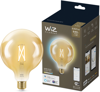 Світлодіодна лампа WiZ Amber Globe 7W 5000K 230V E27 Yellow Сфера (8718699786717)