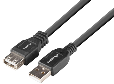 Kabel Lanberg USB Type A - USB Type A 1.8 m Black (CA-USBE-15CU-0018-BK)