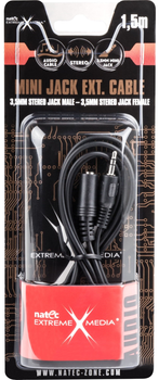 Kabel NATEC Extreme Media mini-jack 3.5 mm - mini-jack 3.5 mm 1.5 m Black (NKA-0539)