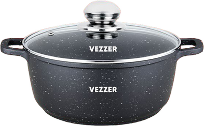 Каструля Vezzer з кришкою 2.5 л Чорна (VZ8038)