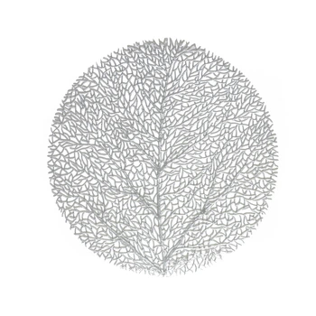 Салфетка сервировочная под тарелку Kaktus Tree gyre серебро 37х37см