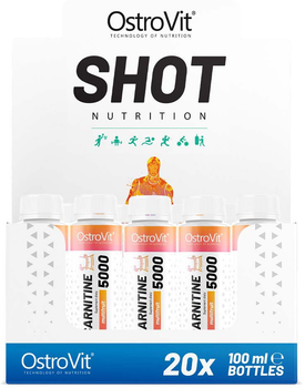 Zestaw suplementów diety OstroVit L-Carnitine 5000 Shot Multifruit w płynie 20 x 100 ml (5903933911366)