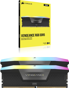 Pamięć RAM Corsair DDR5-6400 65536MB PC5-51200 (kit of 2x32768) XMP 3.0 Vengeance RGB Black (CMH64GX5M2B6400C32)