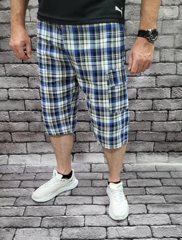 Бриджі чоловічі шорти Ao Long Xl-5XL х/б, Блакитний, XXXL