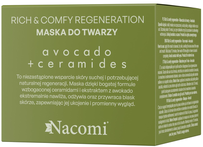 Маска для обличчя Nacomi Авокадо + Кераміди Регенеруюча 40 мл (5901878689944)