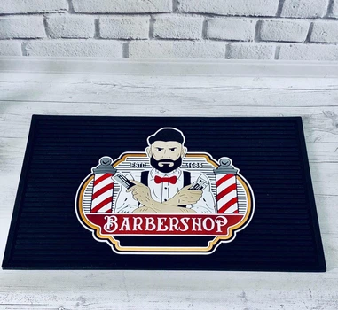 Профессиональный коврик рабочая поверхность для парикмахеров барбера Barber shop резиновый 45х30см