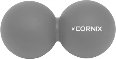 Масажний м'яч Cornix XR-0115 Lacrosse DuoBall 6.3 х 12.6 см Сірий