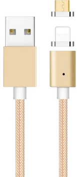 Kabel Libox USB Type A - micro-USB - Lightning M/M 1 m Gold (KAB-USB-0000001)