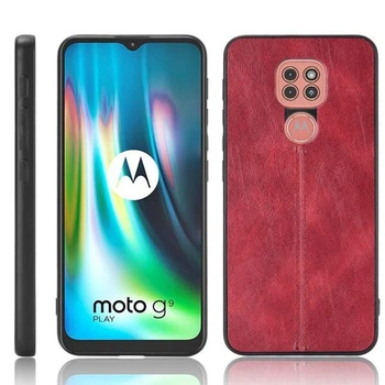 Защитный чехол UniCase Leather Series для Motorola Moto G9 Play / Moto E7 Plus - Red