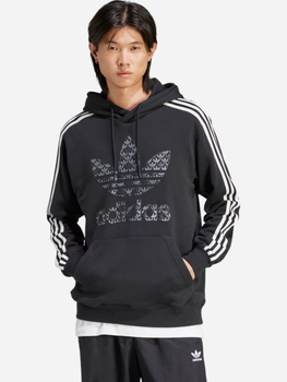 Bluza męska z kapturem oversize adidas Classic Mono Graphic IS2933 L Czarna (4066759468993)