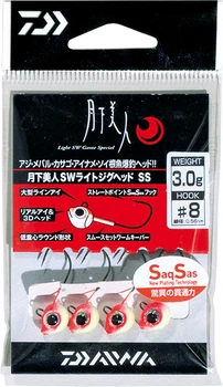 Джиг-головка Daiwa Gekkabijin SWL SS Luminous №10 0.5г(4шт)
