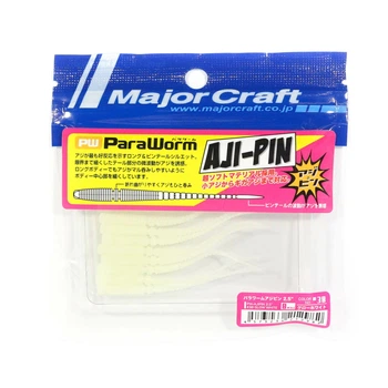 Силикон Major Craft Para Worm Aji-Pin 2.5" (8шт) Glow White