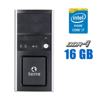 Компьютер Terra Tower / Intel Core i7-7700 (4 (8) ядра по 3.6 - 4.2 GHz) / 16 GB DDR4 / 500 GB HDD / Intel HD Graphics 630 / DVD-RW б/у